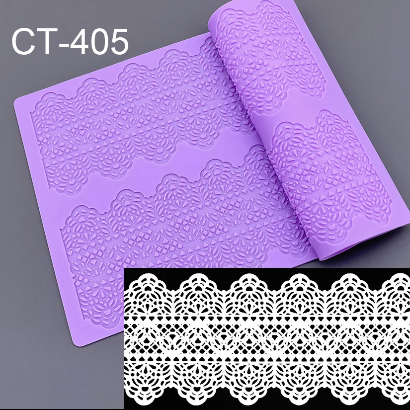 Silicone Mat To Create Sugar Lace Fondant Cake Decorating Tools Baking Mat Embossing Gum Paste Mold CT-406