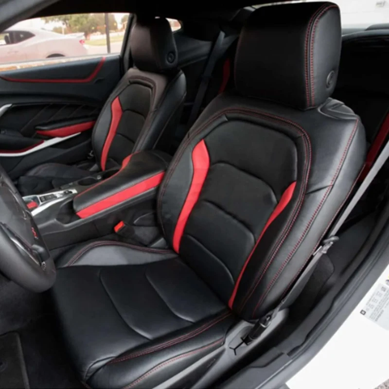 Custom Fit for Only 2016-2018 6th Camaro Car Seat Cover Full Set High Quality Nappa Leather for Chevrolet Camaro