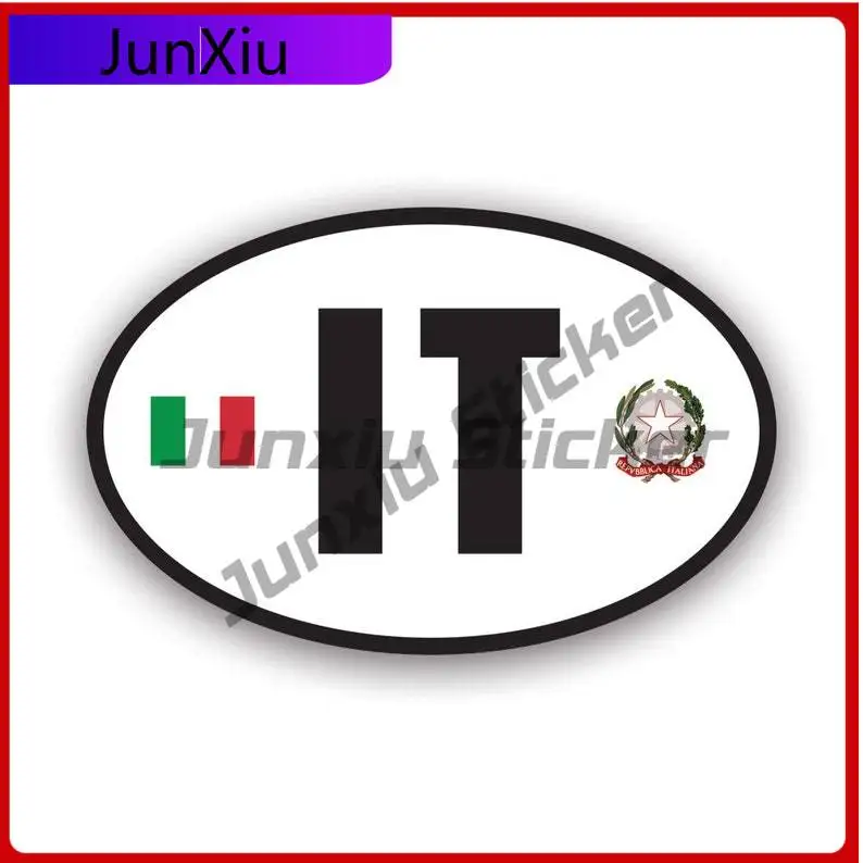 

Italy Oval Sticker Uv Protected Decals Italian Flag Country Code Euro It V6 State Flag Patriotic Car Sticker Vinyl Decal Round