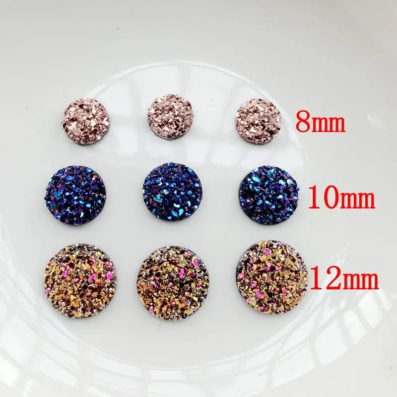 8mm/10mm/12mm natural ore resin flat back jewelry resin Rhinestone wedding decoration diamonds for nails