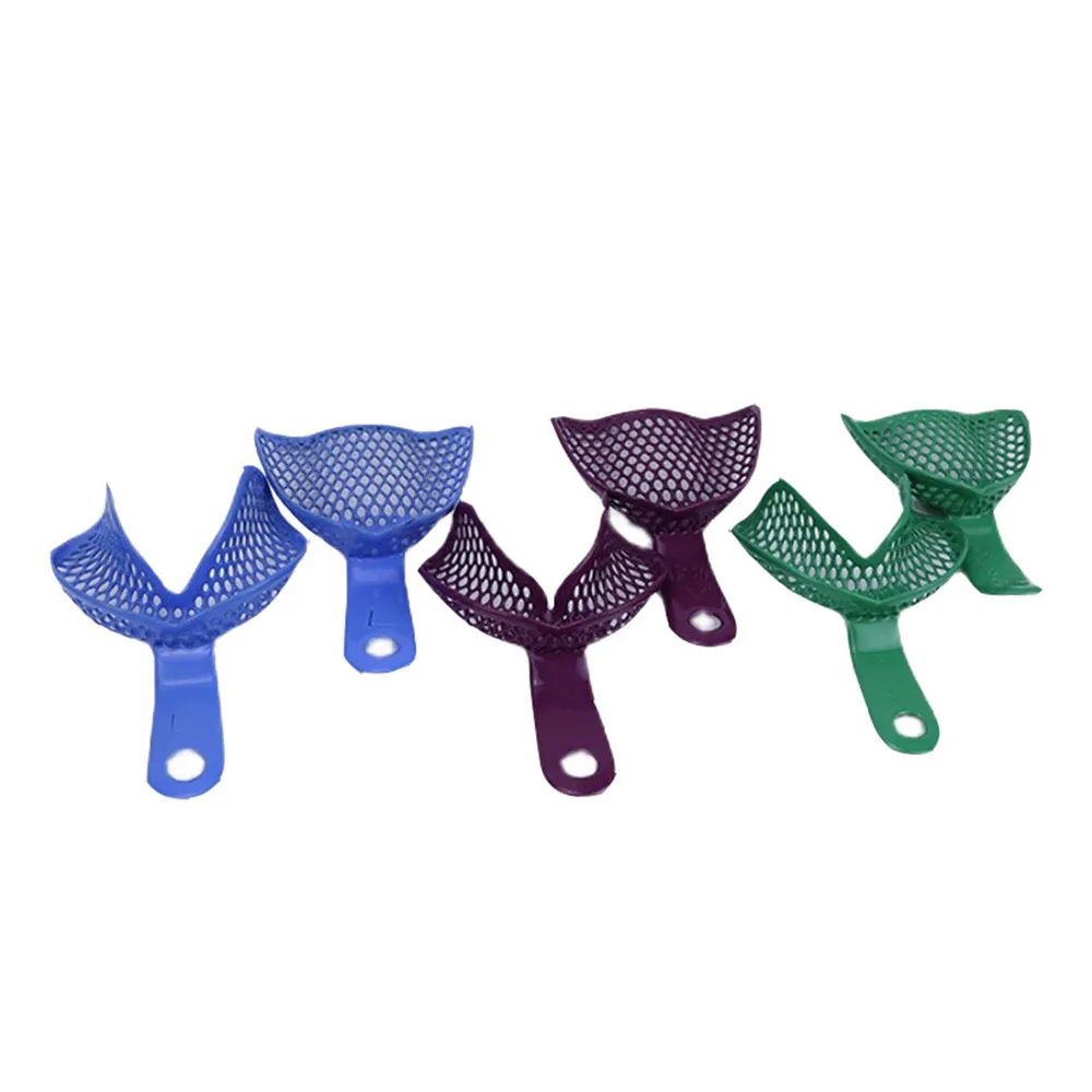 1 set Dental Impression Trays Upper Lower Teeth Holder Edentulous Jaw S/M/L Impression Tray Oral Care Dentistry Materials