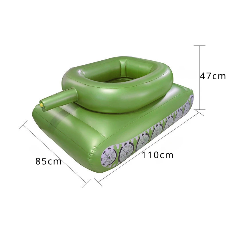 110cm Summer Fun Giant Tank With Watergun Inflatable Toy Floating Truck Pool Floats Water Spray Beach Party Games for Kids Seats