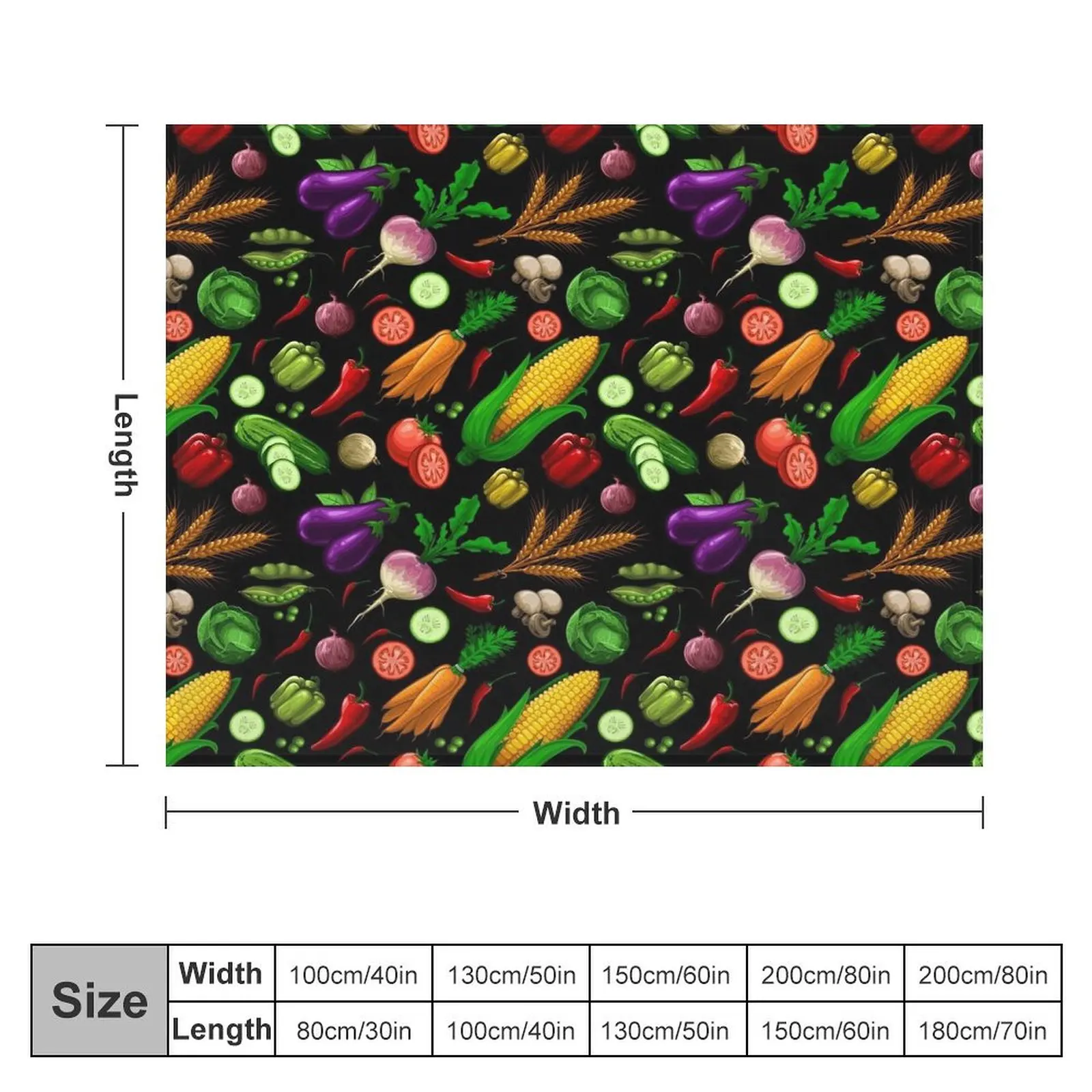 Veggiephile - Veggies Throw Blanket Luxury Throw Bed Fashionable Travel Blankets