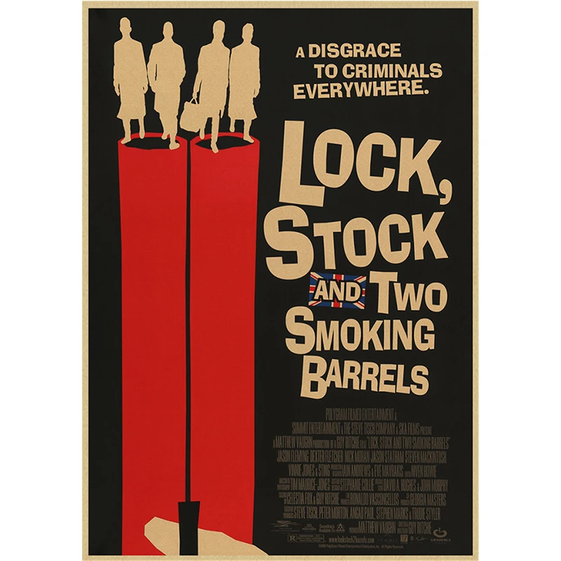 Lock Stock And Two Smoking Barrels Poster Kraft Club Bar Paper Vintage Poster Wall Art Painting Bedroom Study