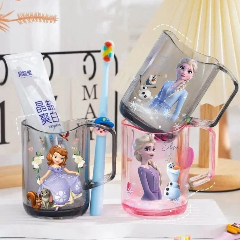 Disney Cartoon Animation Cute Sophia Elsa Creative Portable Fashion Student Children's Washing Plastic Cup Daily Necessities