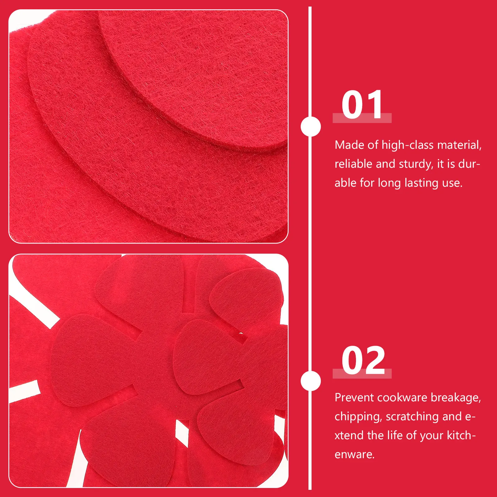 12Pcs Pan Protector Pot Pads Nonwoven Fabric Heat Resistant Non-Slip Protective Coasters Cookware Cushion Tableware Mat Pan