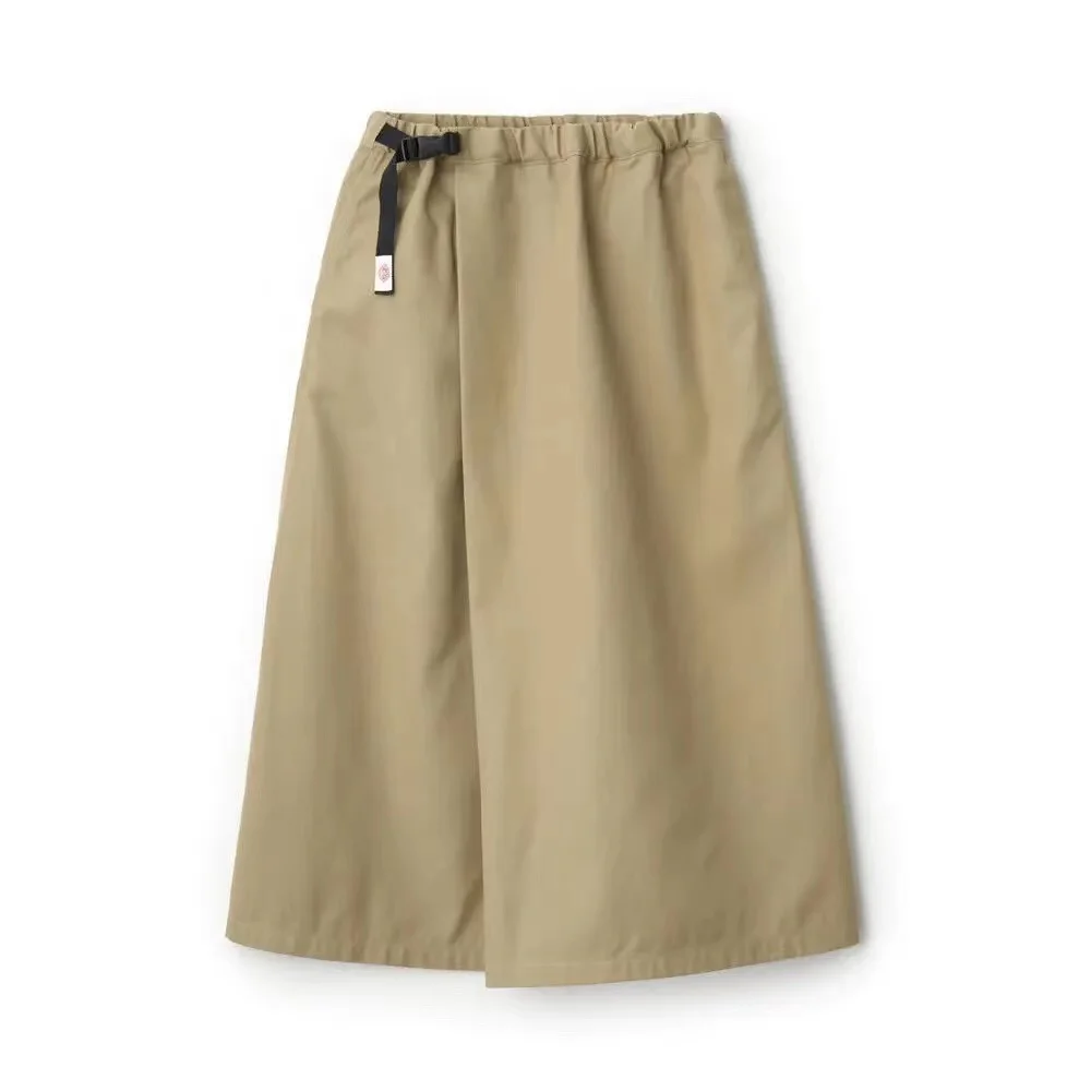 

Женская хлопковая юбка Dton Retro Slim с высокой талией, А-силуэт, миди, на резинке, универсальная, цвет хаки, для работы и повседневной носки, весна-осень