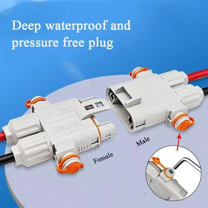 Waterproof 100A Parking Air Conditioning Plug Presssure Free High Power Male Female Battery Connector Generator Quick Terminal