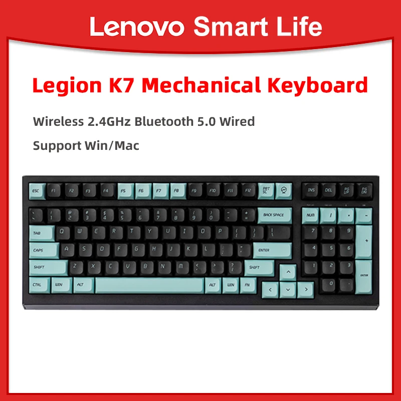 

Lenovo Legion K7 Mechanical Keyboard Three-Mode Wireless 2.4GHz Bluetooth 5.0 Wired RGB Hot-Swappable Keyboard For Win/Mac