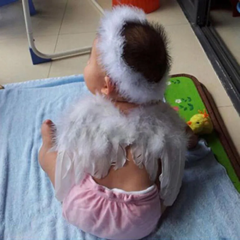 

1 Set Baby Kids Angel Fairy Feather Wing Infant Newborn Photo Prop Costume For Children's Christmas Present Party Decor