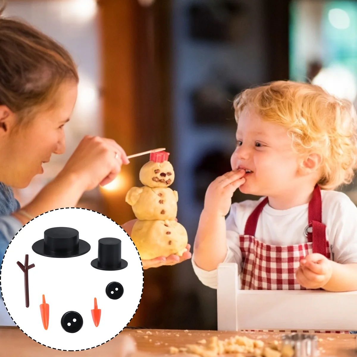 

600Pcs Christmas Snowman Crafting Kit DIY Accessories Lightweight Safe Materials for Handicraft Workshops