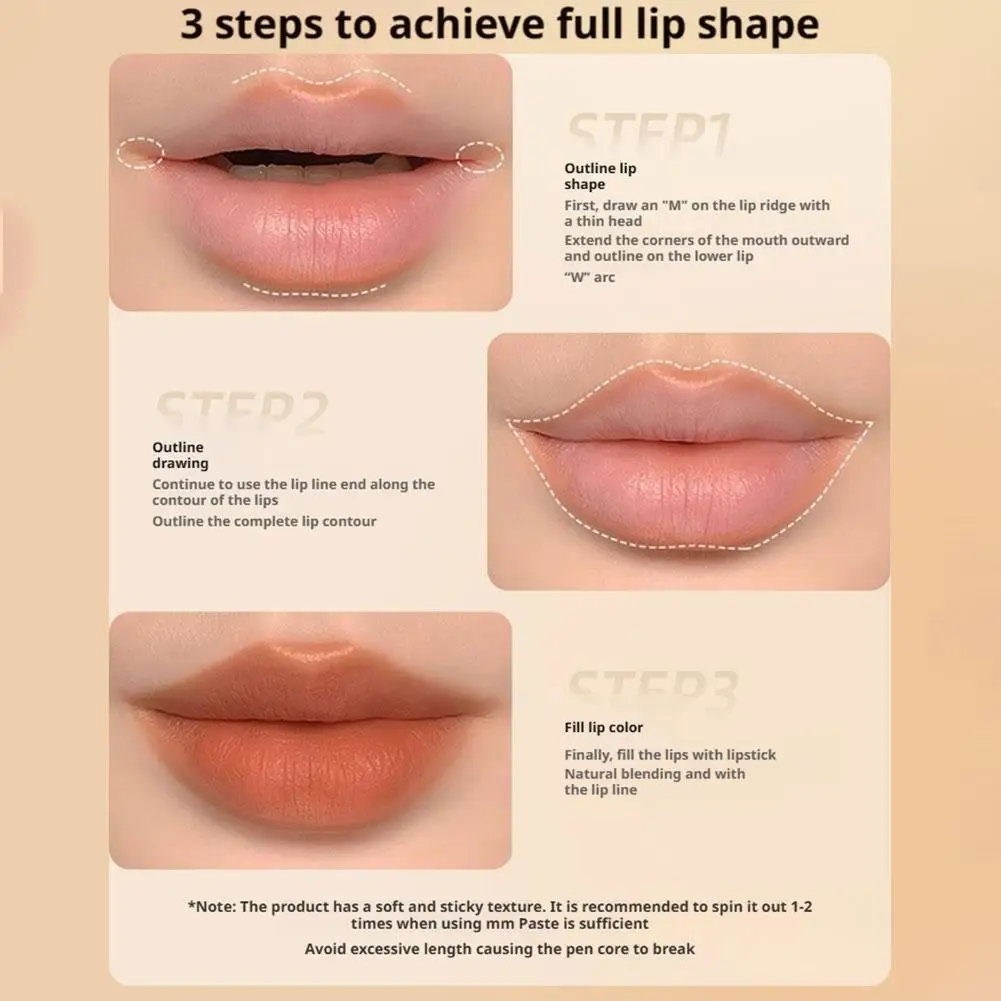 Rossetto a doppia estremità Lip Liner Design a doppia estremità Lunga durata La consistenza idratante liscia del rossetto che migliora il comfort.