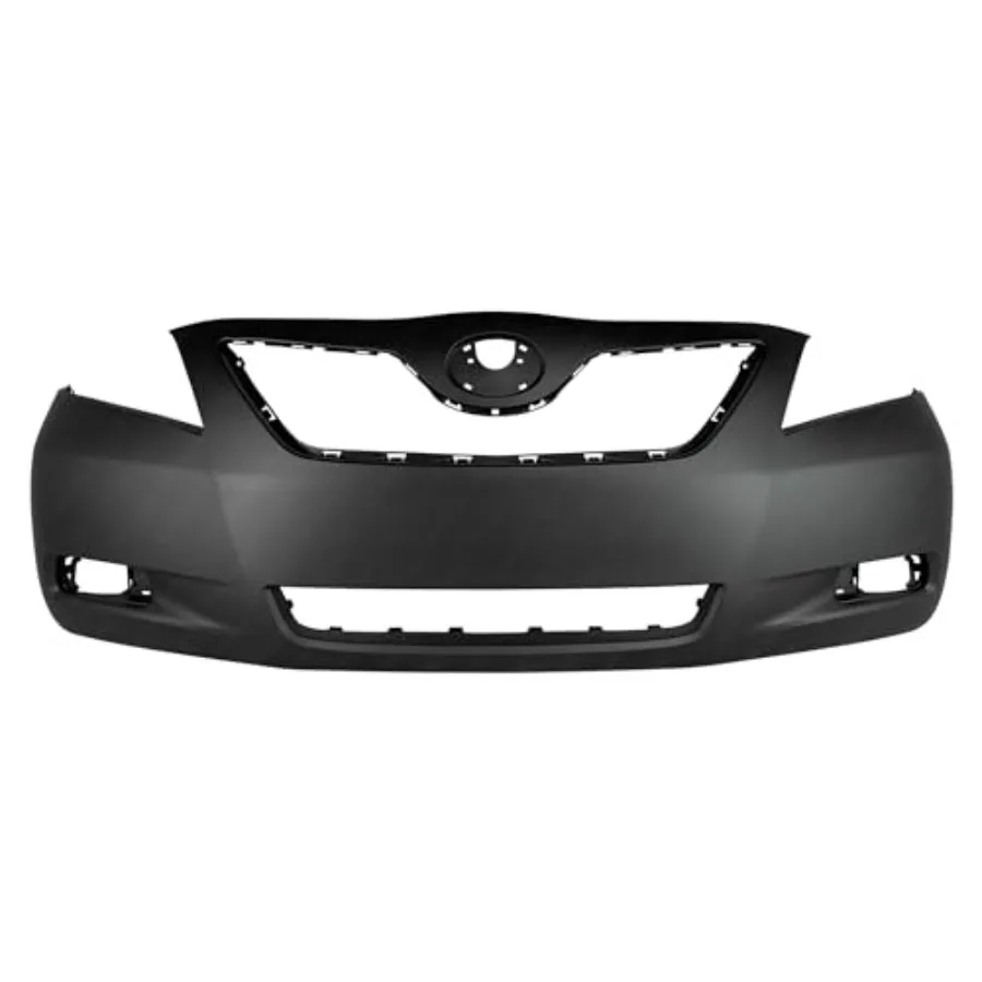 

Front Bumper Cover Fascia for 20072009 Toyota Camry, primed ABS plastic, matte black, direct-fit OEM replacement with pre-drill