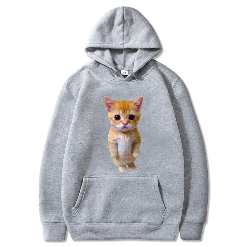 A fun cat-printed hoodie for both men and women in the 2025 trendy autumn and winter season, a casual and fashionable top