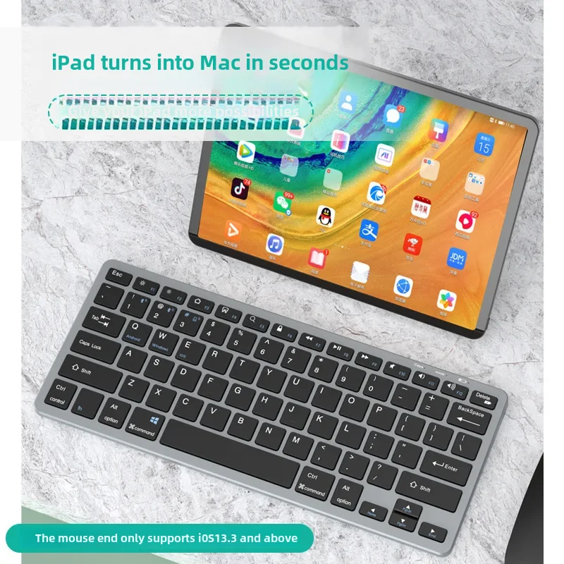 مجموعة لوحة مفاتيح وماوس لاسلكية بثلاثة أوضاع مزدوجة مناسبة لأجهزة الكمبيوتر المحمول والكمبيوتر المكتبي والكمبيوتر اللوحي والهواتف المحمولة متعددة الأجهزة #5