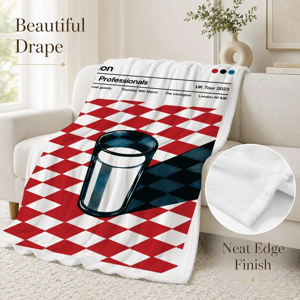 Vintage Silent Disco Retro Throw Blanket Soft Flannel Throw Lightweight Summer Home Nap for Office Travel Sofa Bed