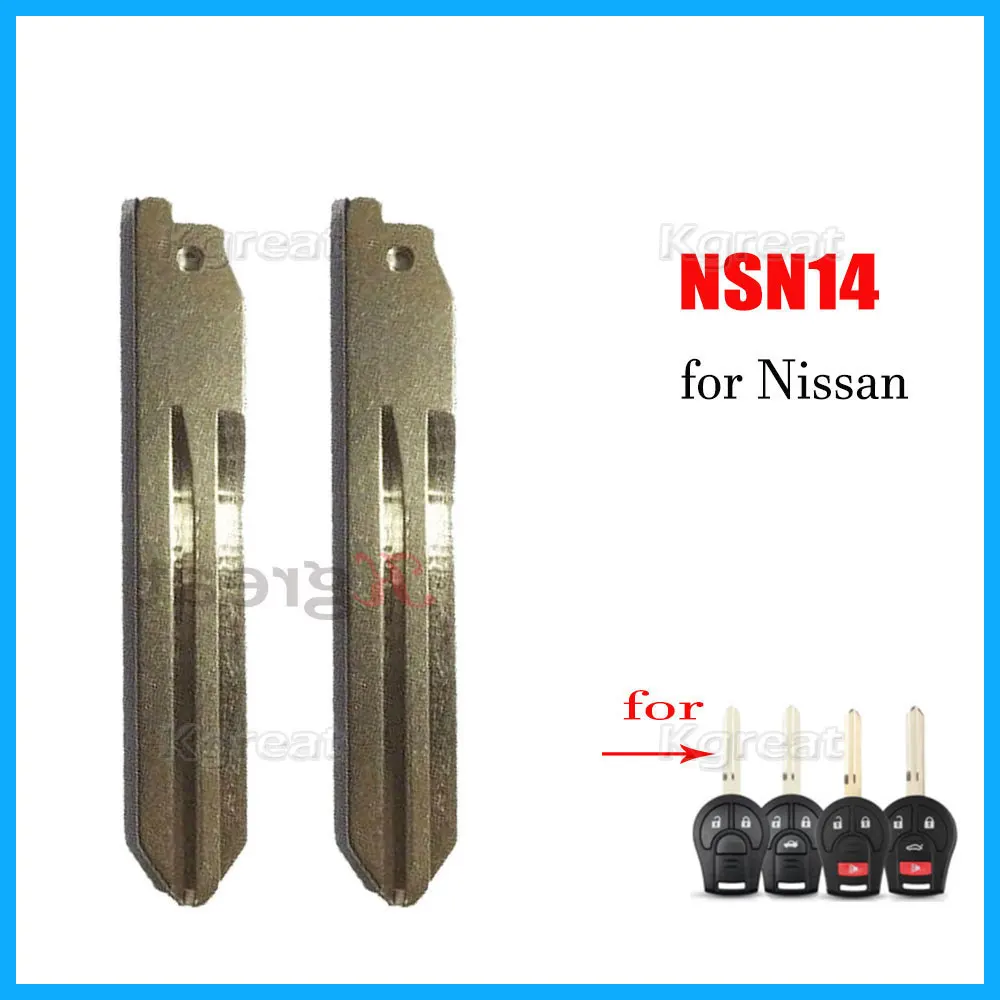 10pcs NSN14 Car Key Balde for Nissan Versa Sentra Altima Tiida Maxima Replacement Blade Uncut Flip Blank Smart Remote Key Balnk