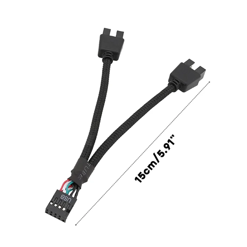 1 stks Computer Moederbord USB Verlengkabel 9 Pin 1 Vrouw naar 2 Mannelijke Y Splitter Audio HD Verlengkabel voor PC DIY