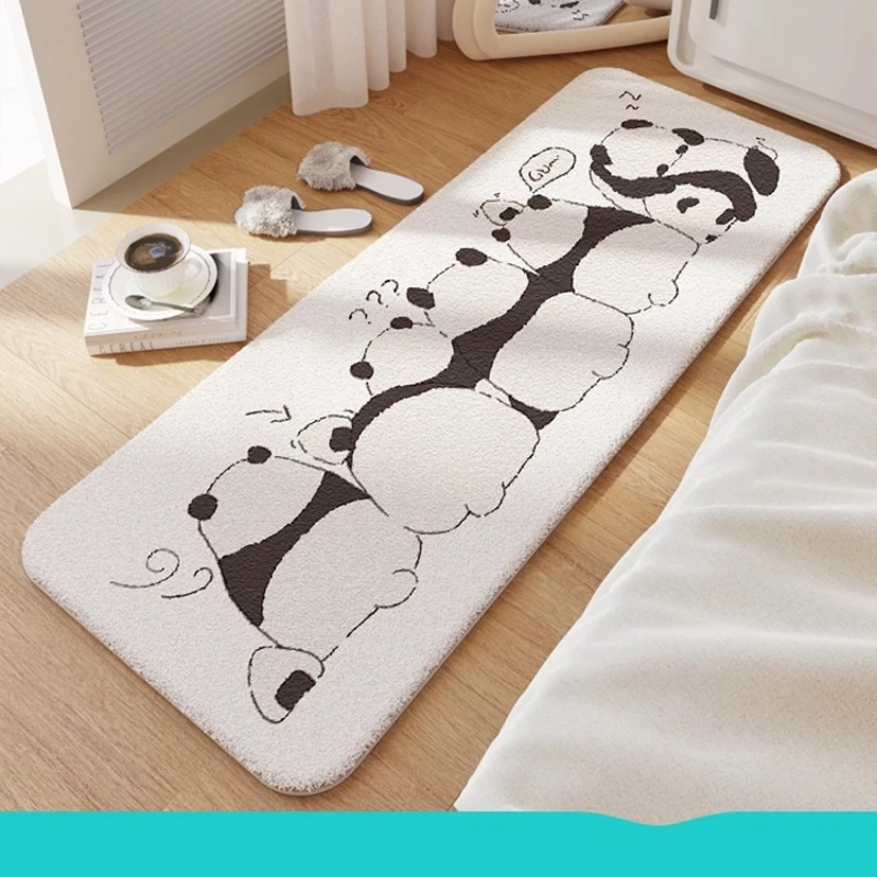 

Cartoon Lamb Wool Bedside Rug, Home Decor Floor Mat, Skin-Friendly Comfort, Plush Rich Feel, TPR Latex Non-Slip Backing Design