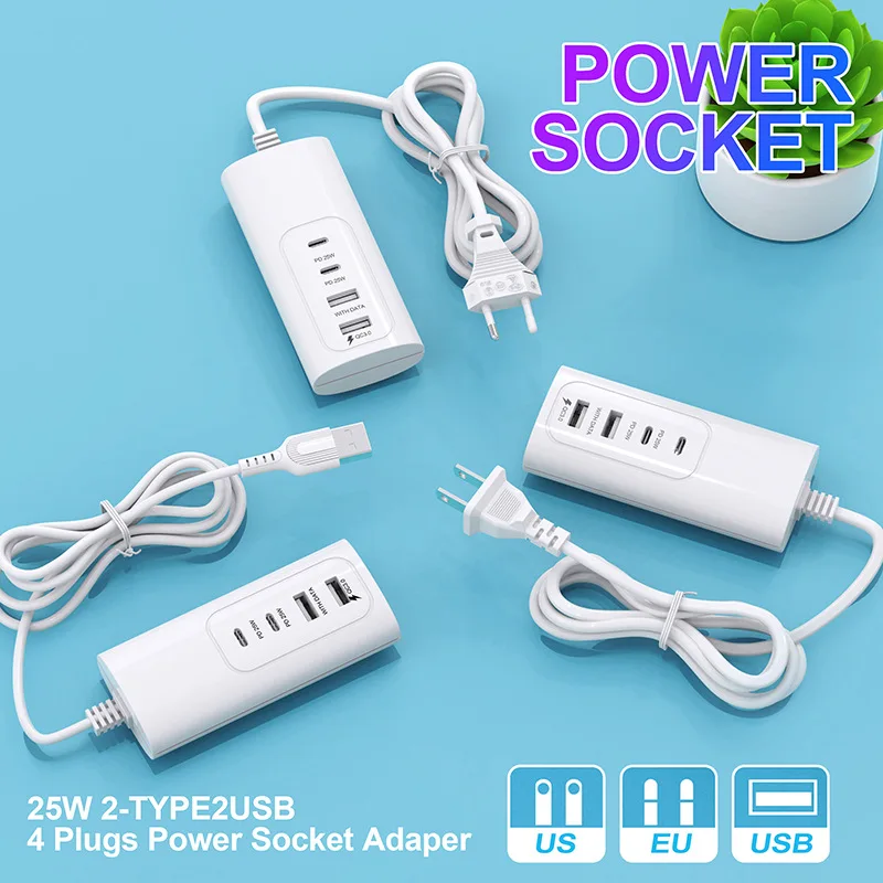 Multifunktion ale Hochgeschwindigkeits-Multi-Port-USB-Typ C Hub EU/US-Splitter-Sockel Erweiterung Desktop-Laptop pd25w QC 3,0 Daten ladegerät