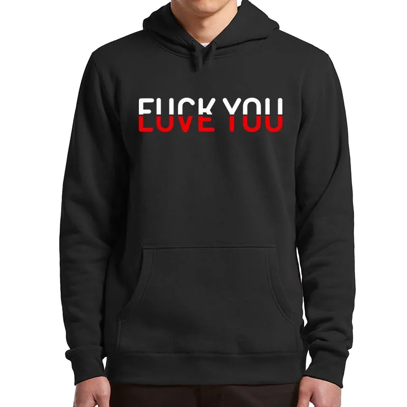 

Love You Red And White Text Quote Hoodies Adult Humor Lover Couples Jokes Gift Pullover Unisex Casual Hooded Sweatshirt