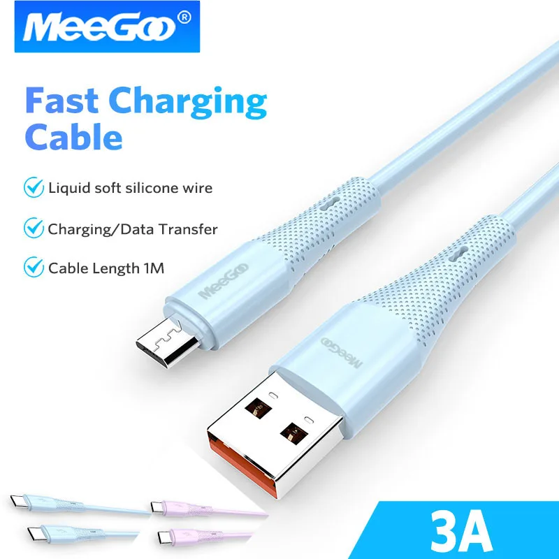 

MeeGoo Fast Charging Cable PD USB A to USB C Cable 3A Fast Charging USB to Tpye C Cable Multifunctional For all Phone tablets