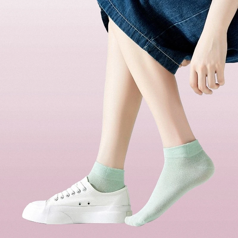 Chaussettes décontractées de haute qualité pour femmes, bas, tube court, bateau, coton fin, blanc pur, 5/10 paires