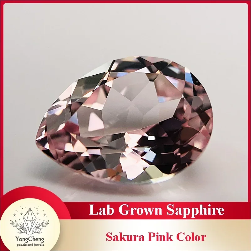 

Lab Grown Sapphire Pear Shaped Sakura Pink VVS1 Charms for Jewelry DIY Ring Necklace Earrings Main Materials AGL Certificate