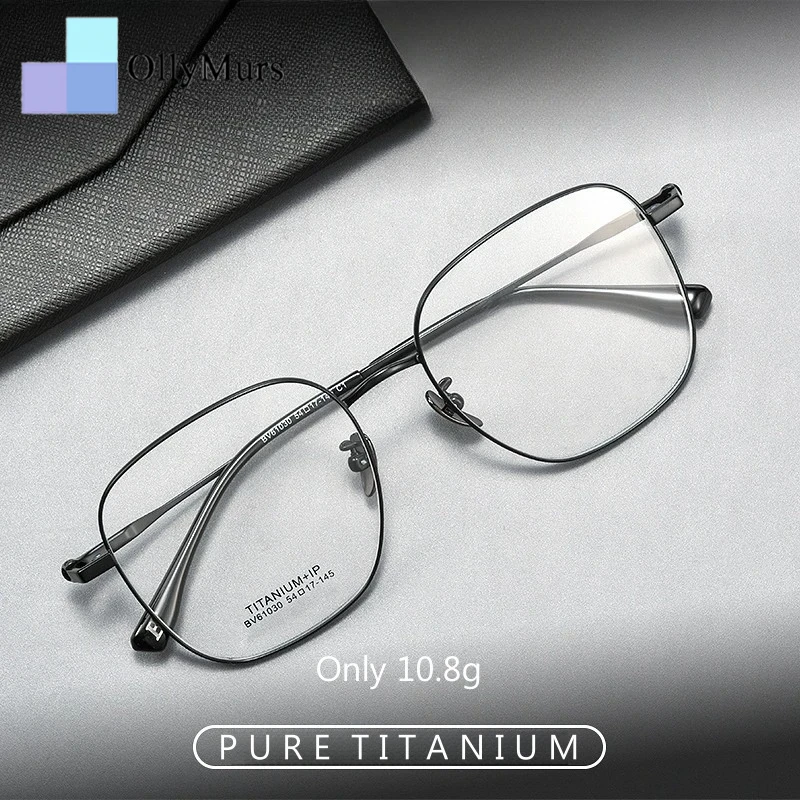 

OLLYMURS Retro Luxury Pure Titanium Glasses Fram for Men and Women New Fashion Ultralight Optical Prescription Eyeglasse Eyewear