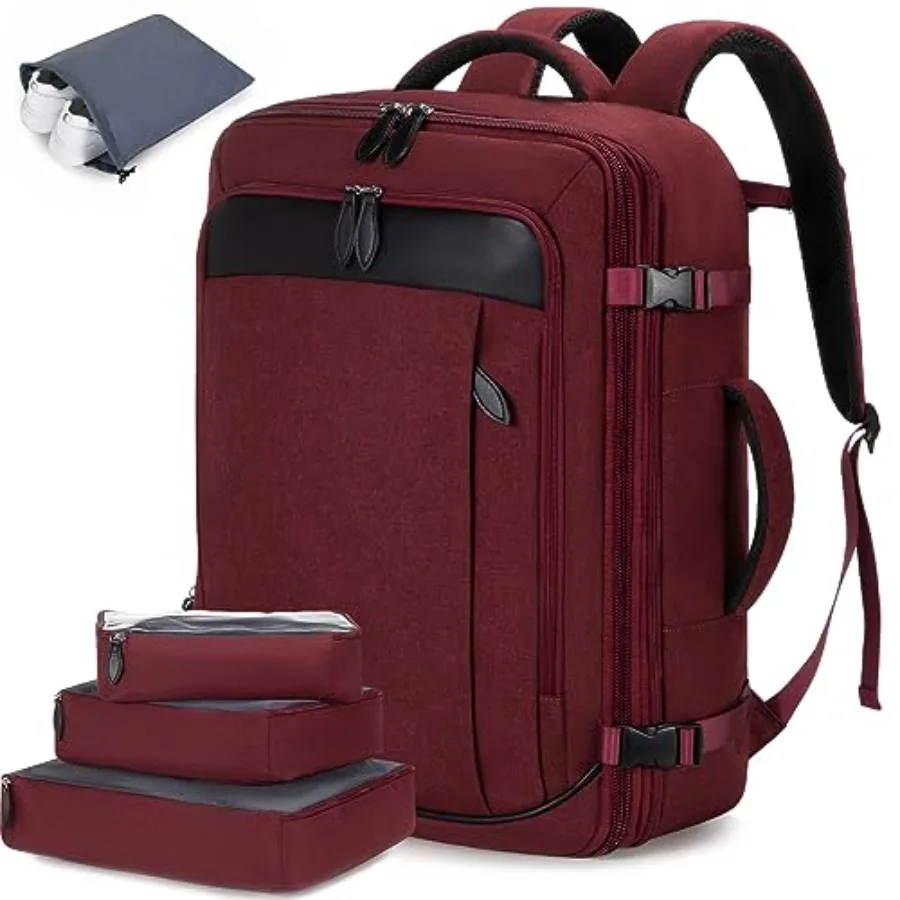 

Carry on Backpack, 45L Travel Backpack for Women Men Airline Approved, Expandable Suitcase Backpacks With 4 Packing Cubes, Aer