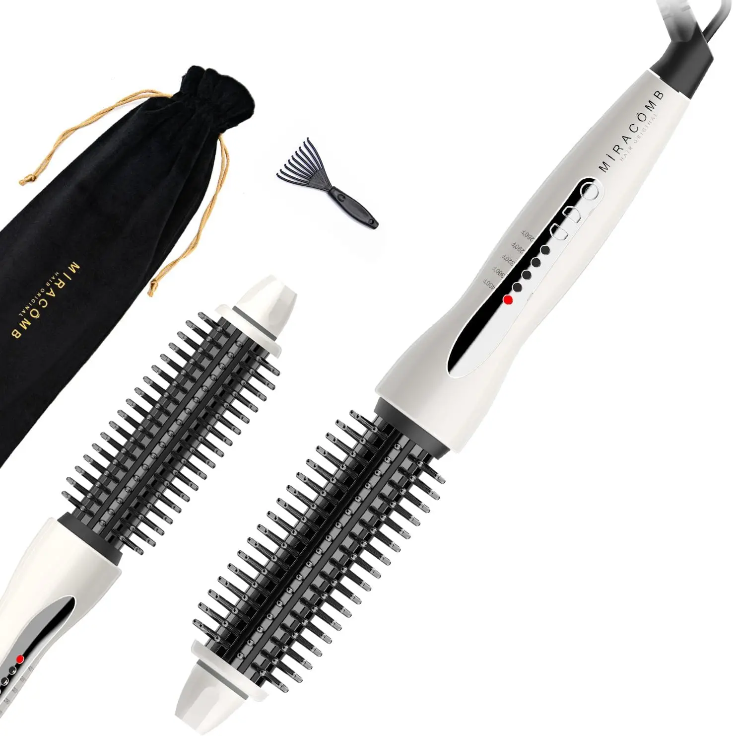 

Professional Ceramic Round Hair Brush Straightener - 5 Heat Settings, Auto Shut Off, Anti-Frizz