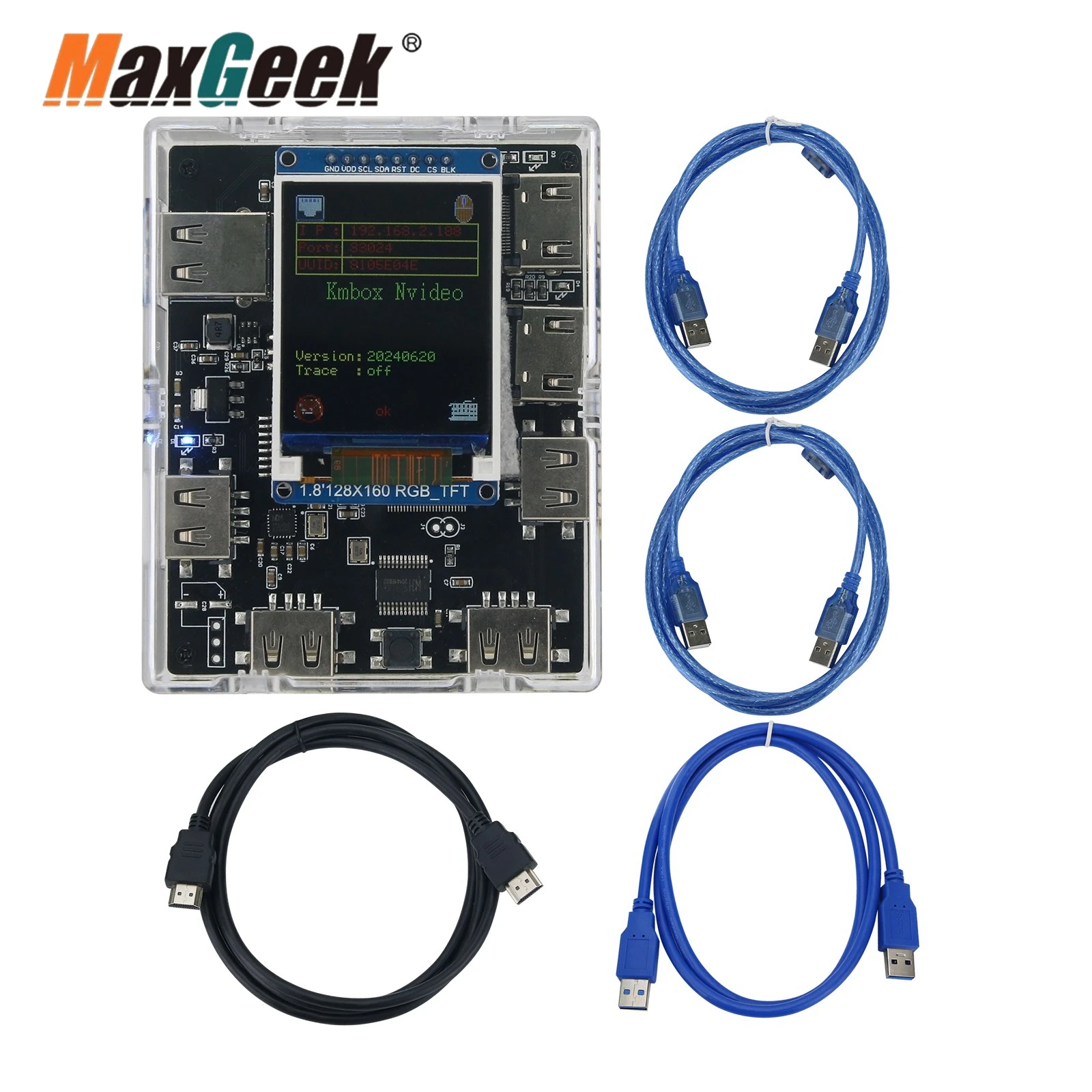 Maxgeek-kmbox Nvideo Network km Controller Video Acquisition Card Suporte Loop Out Função Xbox360 km Converter