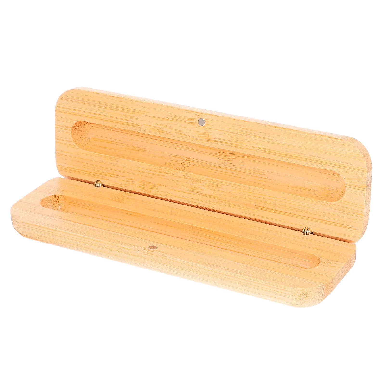 1 قطعة حافظة أقلام القرطاسية الخيزران موثوقة الإبداعية قلم واحد صندوق تخزين مصقول تصميم مدور مكتب طالب هدية