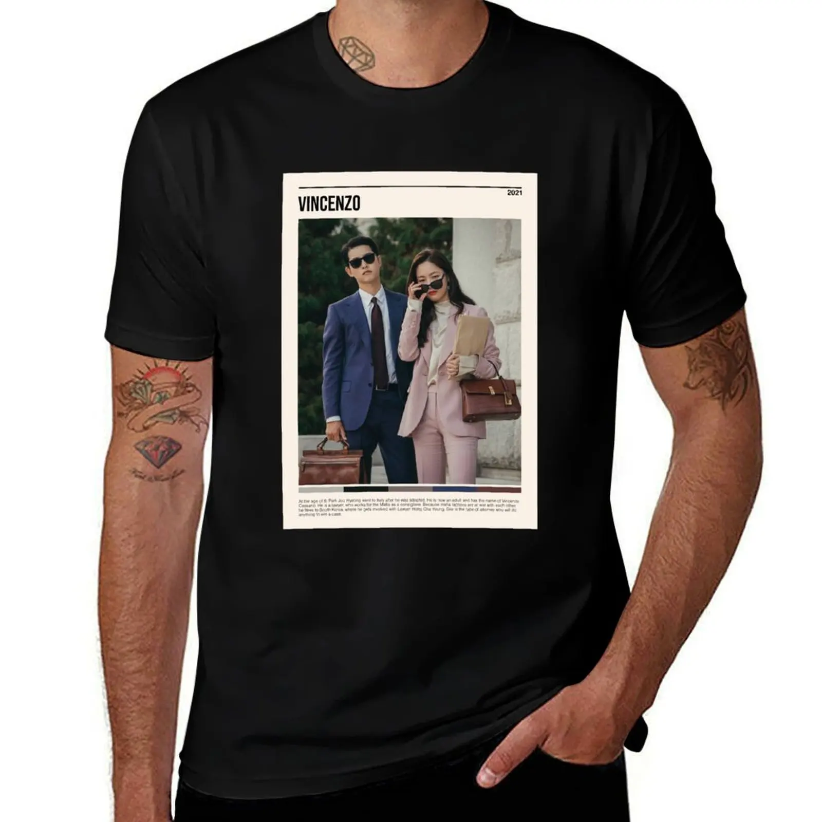 

Vincenzo, Минималистичная футболка kdrama (2021), графические футболки в стиле рэпера, тяжелая графическая футболка для мужчин