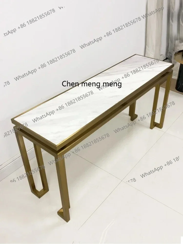 

Nordic entrance cabinet, stainless steel, rack light luxury entrance counter strip, sofa partition bar counter