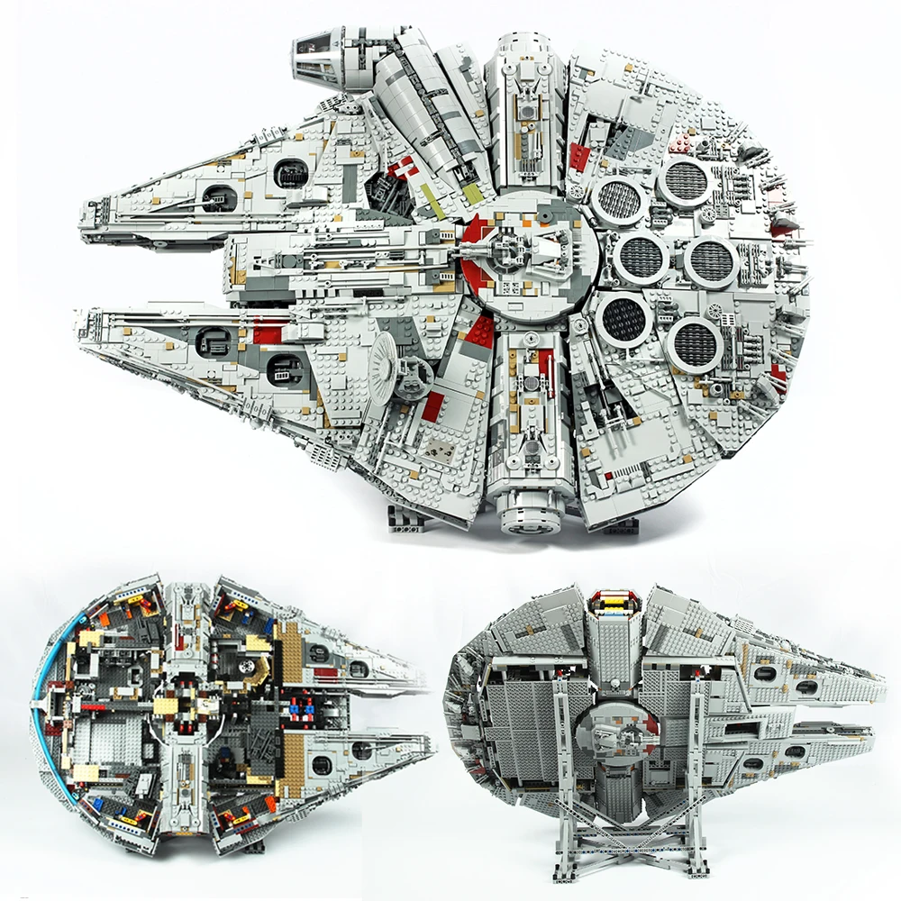 MOC-Star Plan Building Blocks para Crianças, Millennium Falcon, Navio Destruidor, Modelo de Puzzle, Movie Game, Dirigível, Brinquedos Presente, 7541PCs