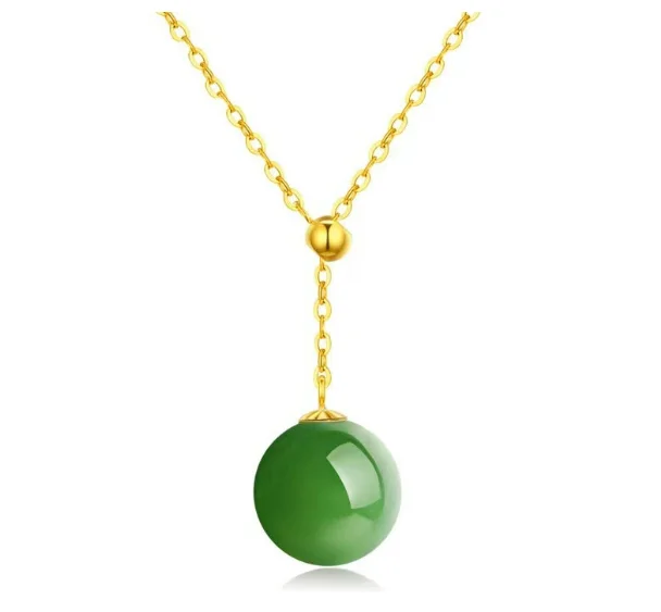 18k gold jade necklaces pendants for women au750 jewelry pendant  karat chain necklace