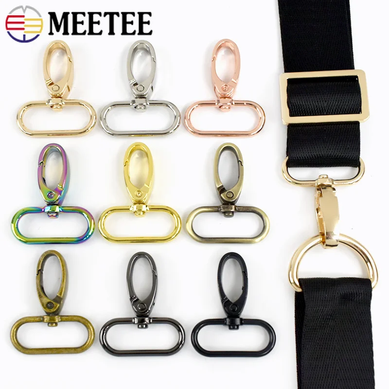 

50Pcs 16-38mm Metal Swivel Lobster Clasp Bag Strap Buckle Roating Snap Hook Connector for Handbag Purse DIY Hardware Accessories