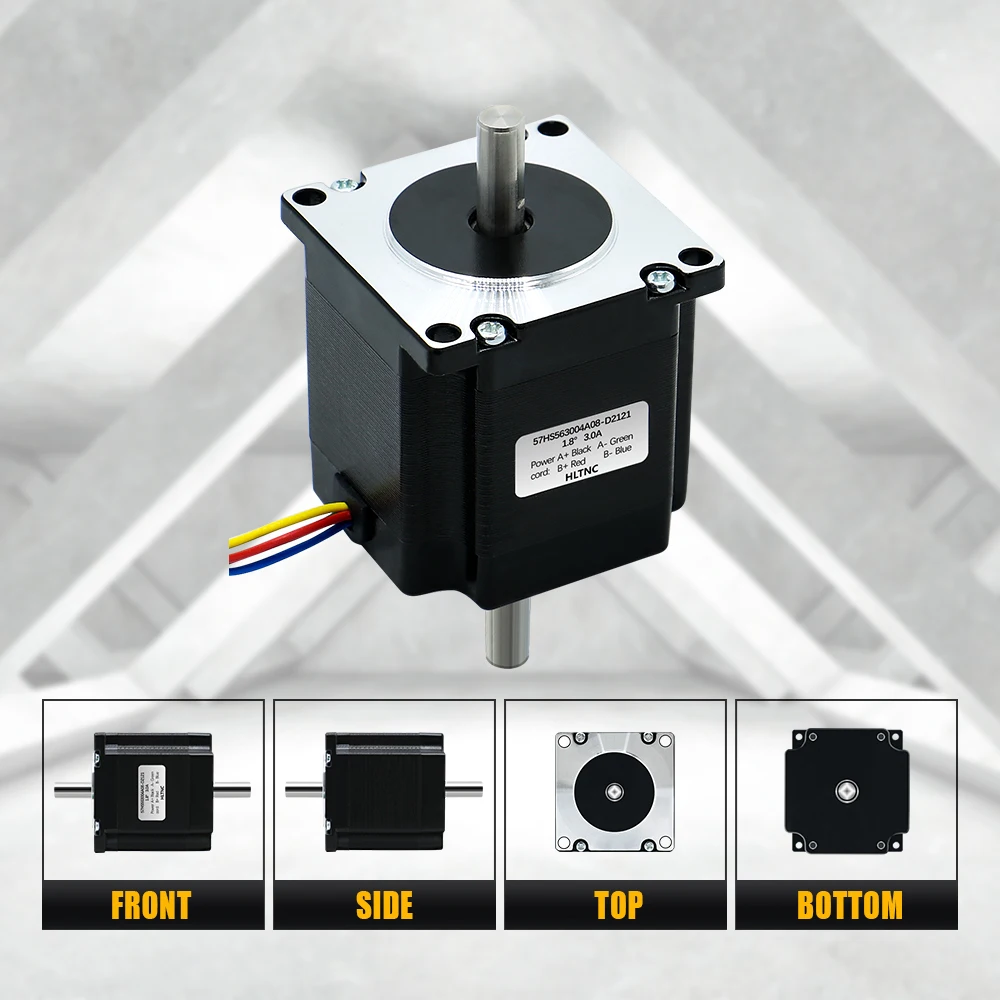 Nema 23  Stepper Motor 1.2N.m 57HS56mm 171ozin Dual Axle 6.35/8mm Single Axle 6.35mm/8mm Current 3.0A For CNC Router 3D Printer