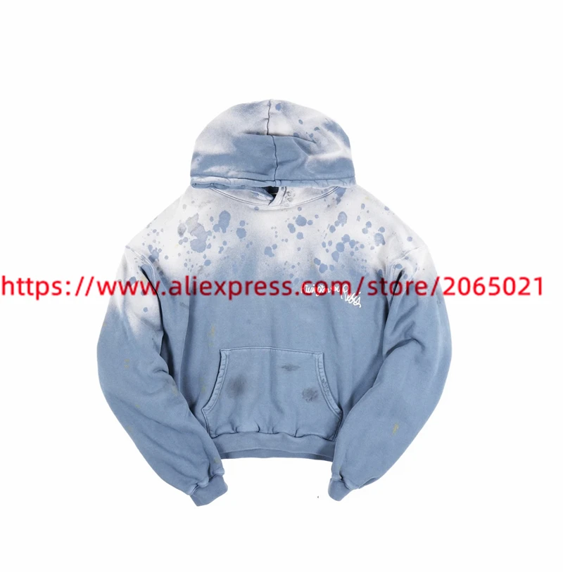 Tie-dyed Vintage Washed RRR123 Hooded Men Women Best Quality RRR 123 Letter Printing Pullovers Hooded