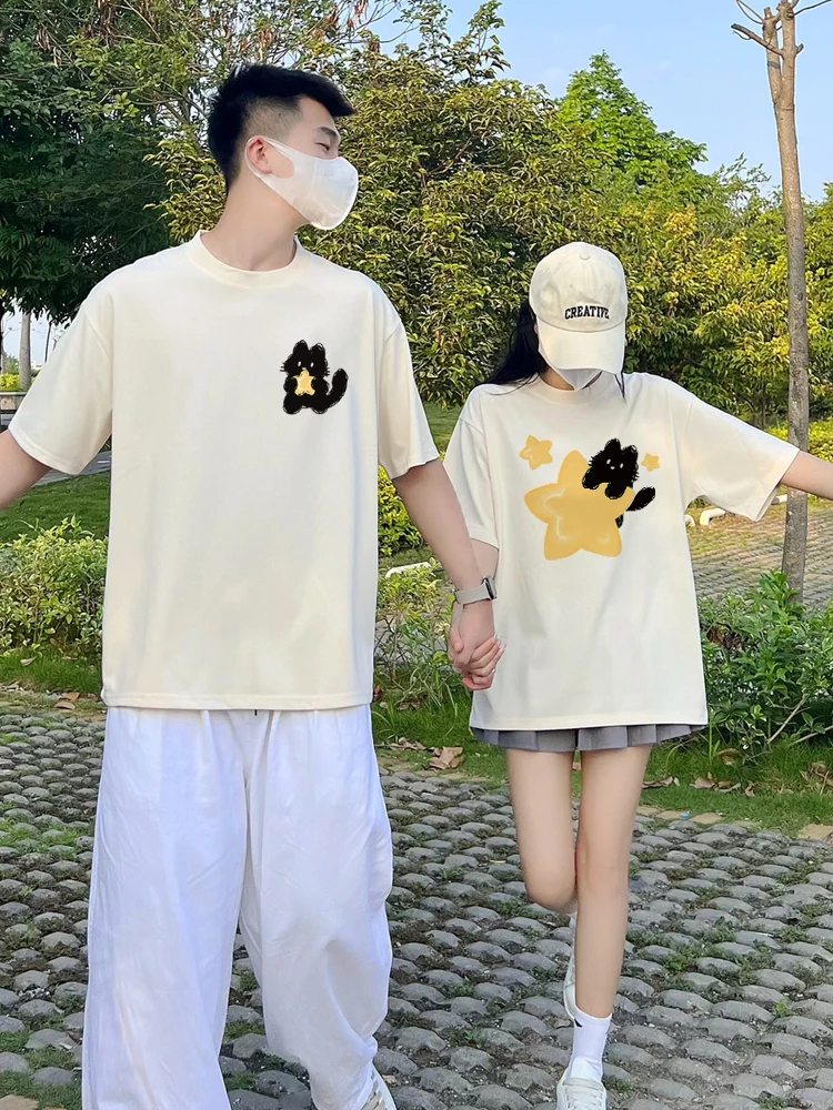 Honeymoon Couple Outfits Dating korean reviews many clothes 한국인 후기 많은 옷 Summer Spring Print couple Tshirt Tee