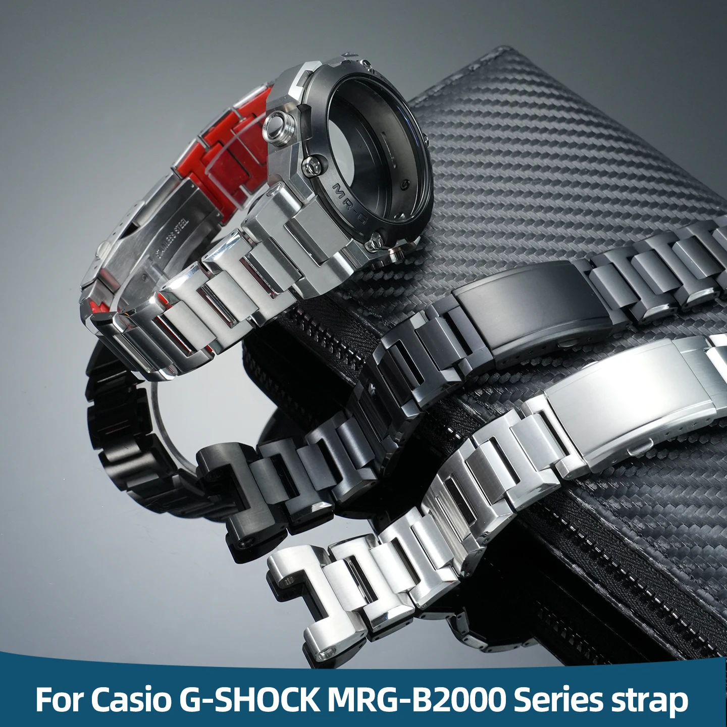 

Металлический браслет для часов Casio G-SHOCK серии MRG-B2000, ремешок для часов MRG-G1000, MRG-G2000, специальный ремешок из нержавеющей стали с выемкой.