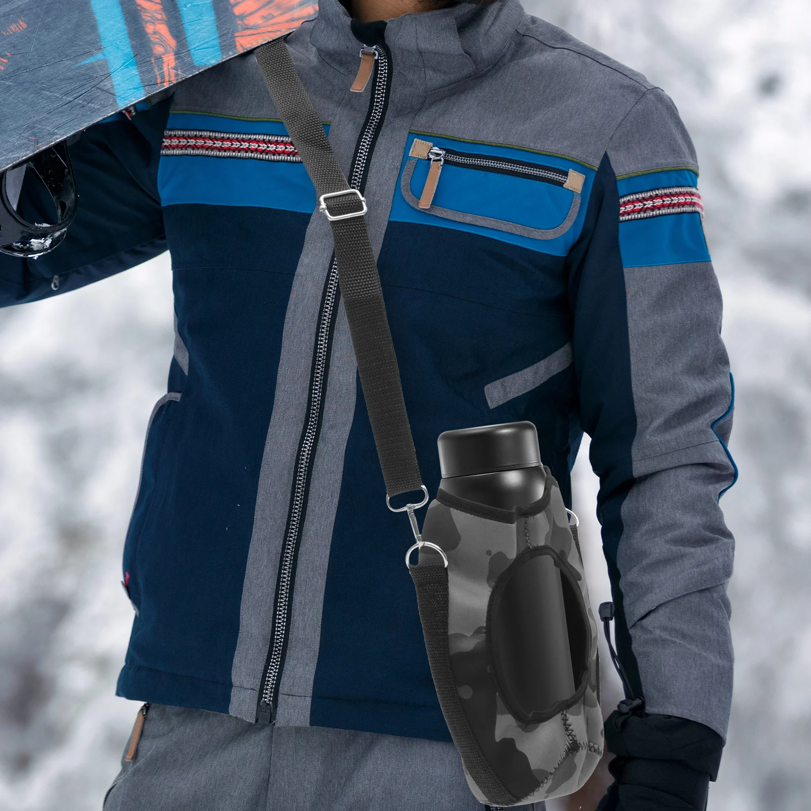 

Insulated Water Bottle Sleeve Lightweight Portable Carrier Bag Crossbody Sling For Outdoor Camping Hiking Walking Travel