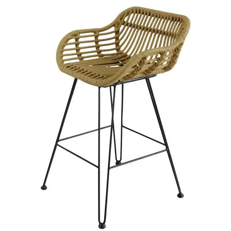 

Modern Rattan Bar Chair for Bar Furniture Home Bar Table Kitchen Island Bar Stool simple Designer Armchair Leisure High Stool Z