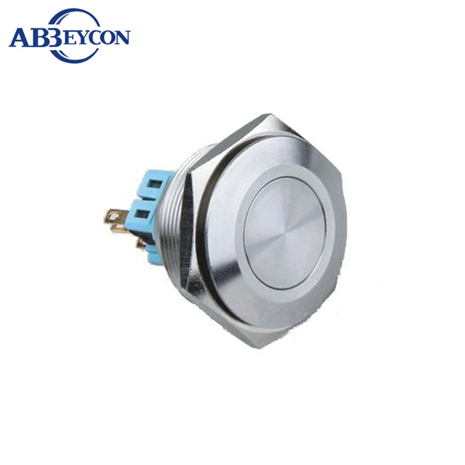 

30mm ON OFF latching push button switch 220V non-illuminated Flat round latching stainless steel maintained electronic switch