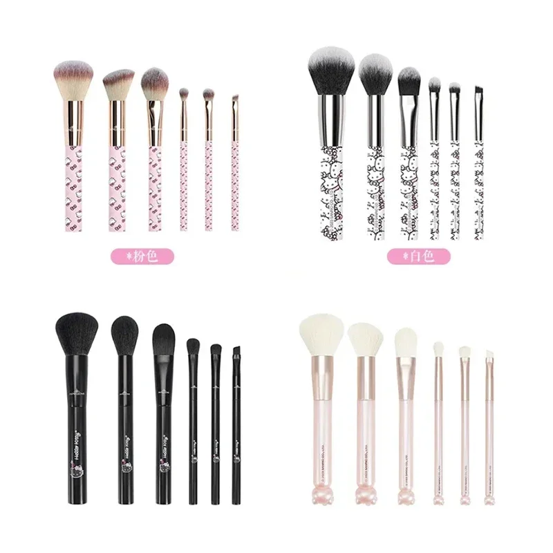 MINISO Hello Kitty Makeup Brush Set Eye Shadow Brush Powder Blusher Brush Professional Makeup Brush Hello Cat Makeup Cotton