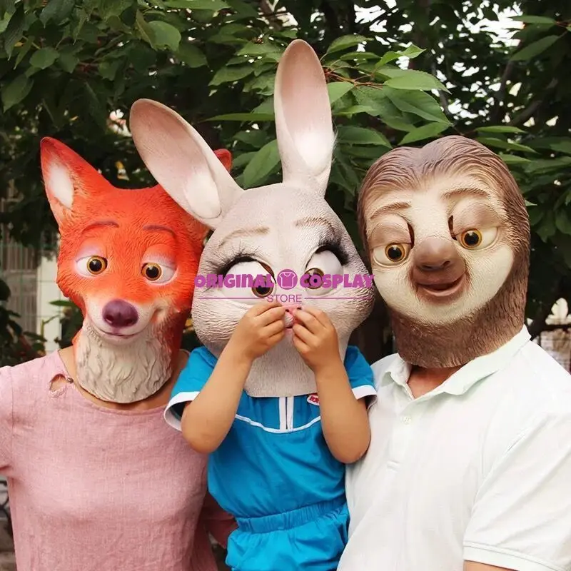 

Halloween Animal Mask Crazy Animal City Cosplay Sloth Rabbit Fox Party Cartoon Funny Mask