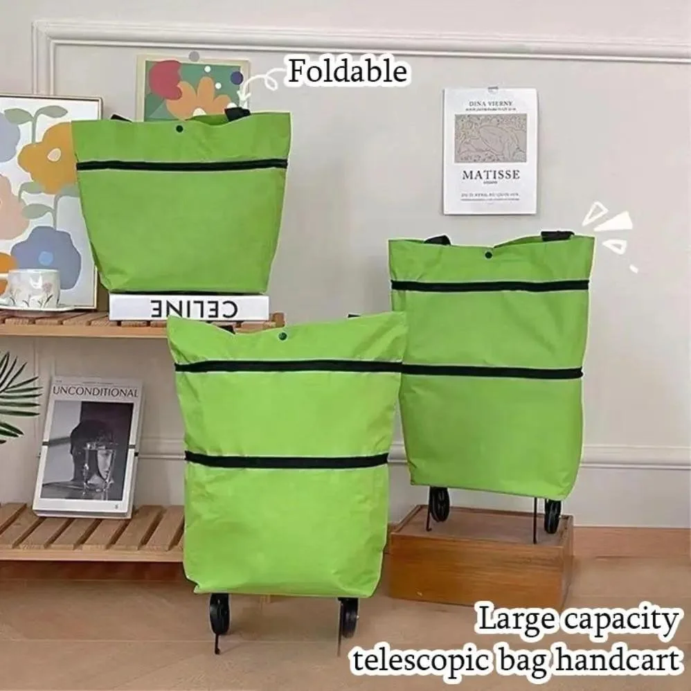 Portable Grocery Cart - Foldable Household Shopping Cart, Convertible Backpack Shopping Bag, Lightweight Wheeled Hand Truck