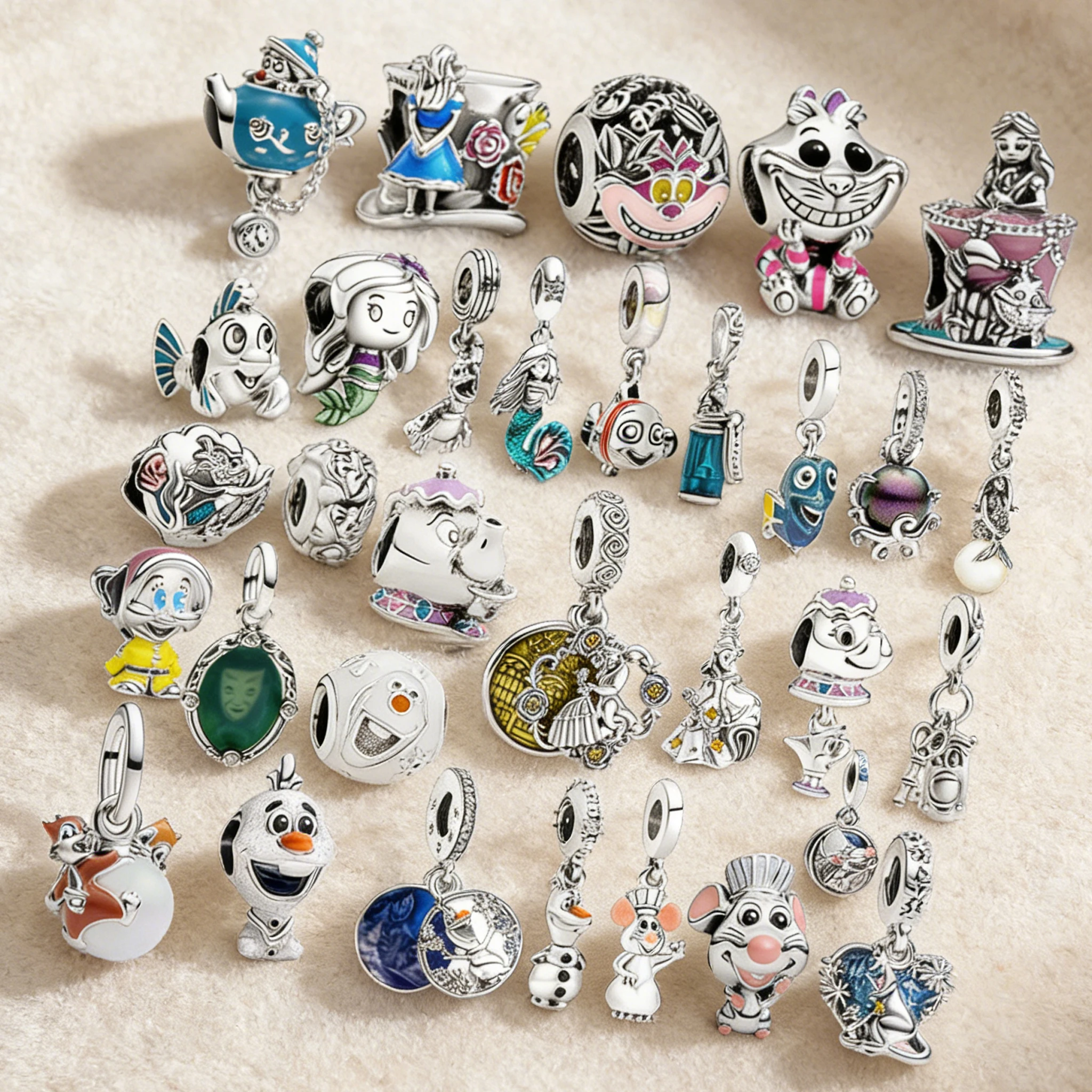 Monsters, Inc., Toy Story, Ratatouille, El Rey León, Dumbo, Stitch - Abalorios Colgantes para Pulseras y Collares, Cuentas para Joyería DIY