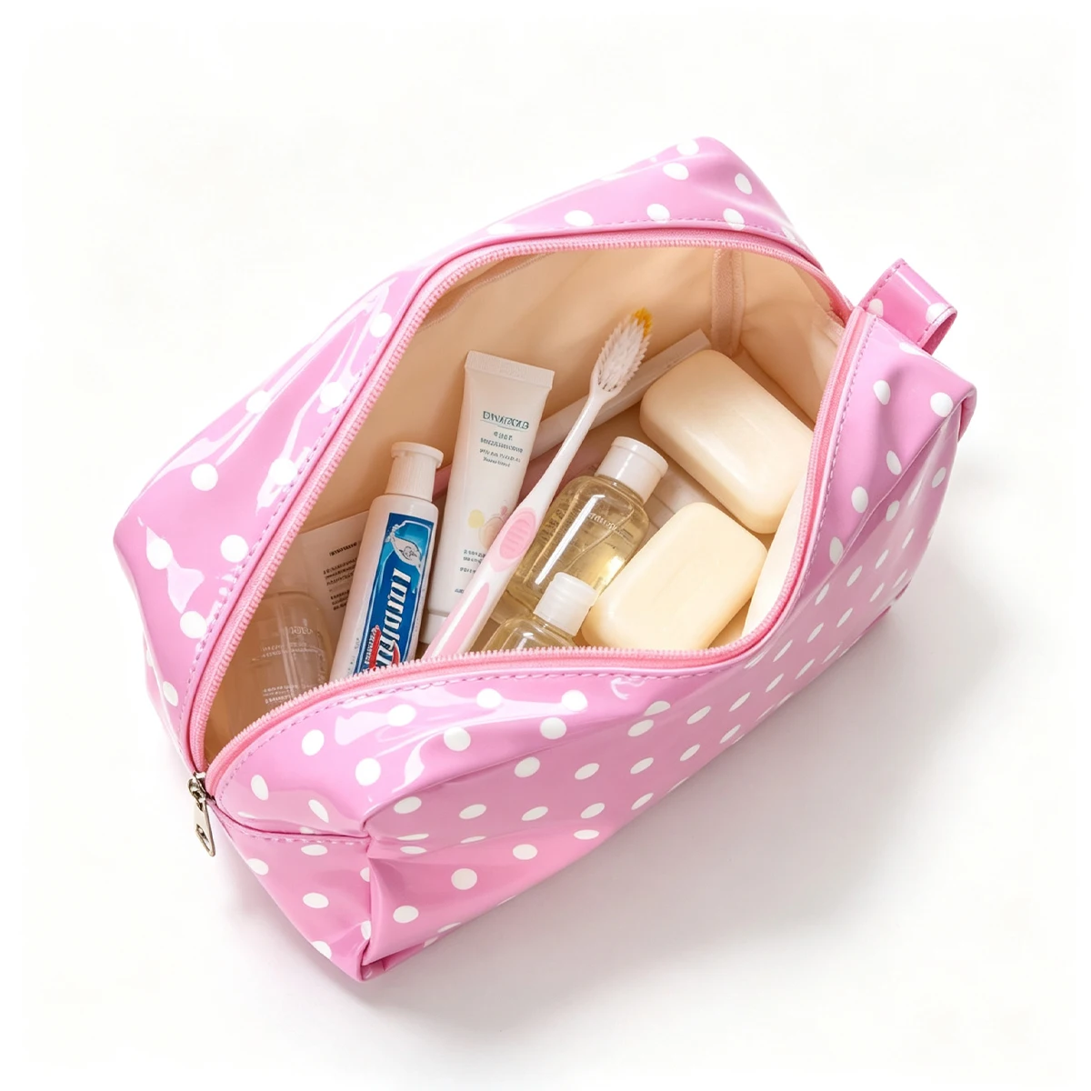 Customizable Name-Embroidered Polka Dot Toiletry Bag, Portable Travel Storage Bag, Stylish Storage Bag, Suitable for Birthday Gifts, Bridal Parties, Vacation Trips, Daily Storage, and Holiday Gifts